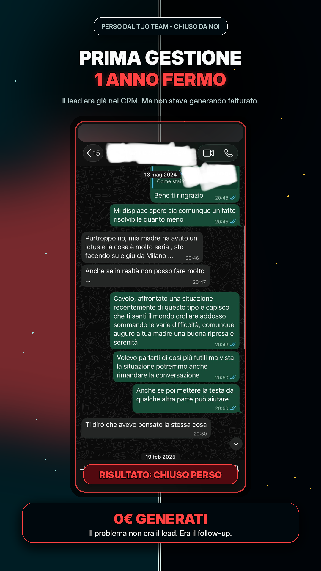 Prima gestione del lead rimasto fermo